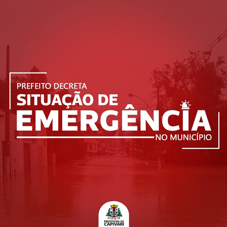 Prefeito decreta Situação de Emergência em Capivari