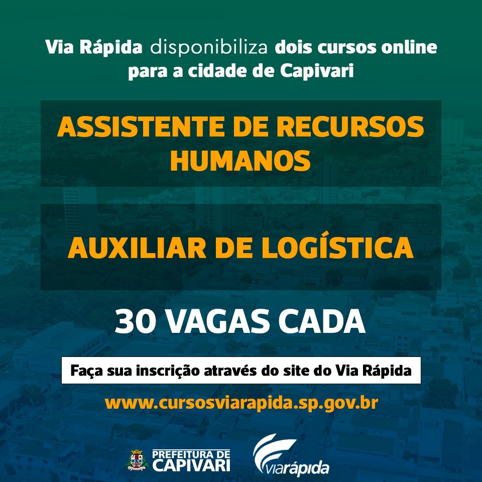 Via Rápida disponibiliza dois cursos online para a cidade de Capivari