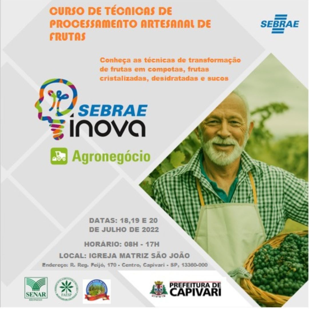 Prefeitura de Capivari anuncia dois cursos presenciais na área de processamento de alimentos