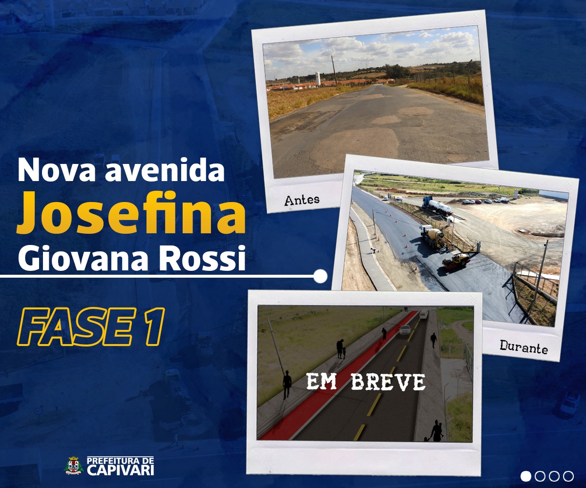 Nova avenida Josefina Giovana Rossi tem primeira etapa da fase 1 concluída