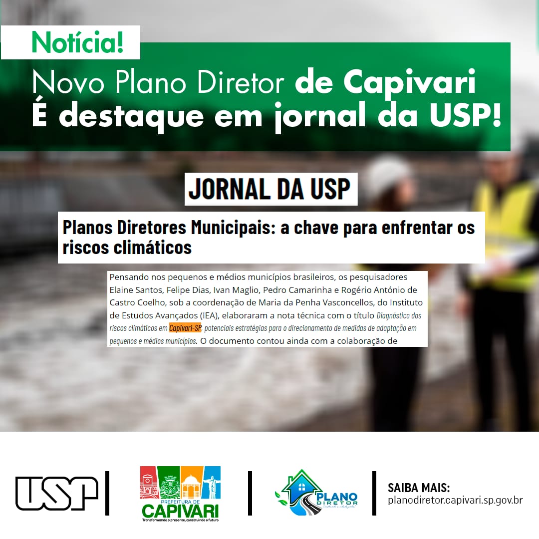 Novo Plano Diretor de Capivari é destaque em jornal da USP