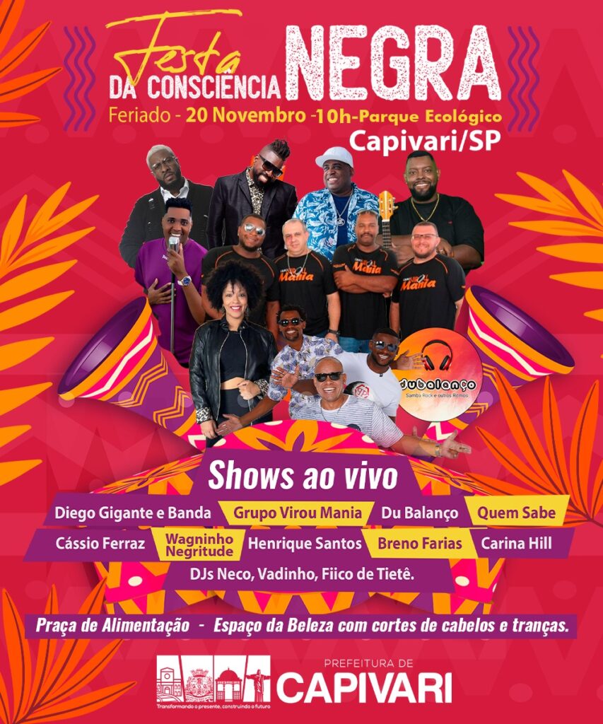 Festa pelo Dia da Consciência Negra muda de local e vai acontecer  