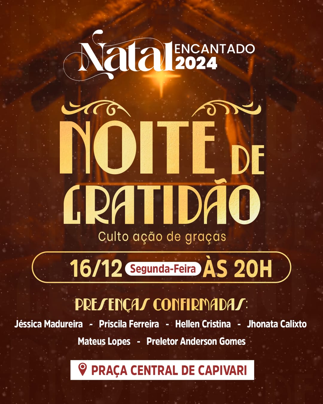 Show Gospel é destaque abrindo a semana de atrações do Natal Encantado