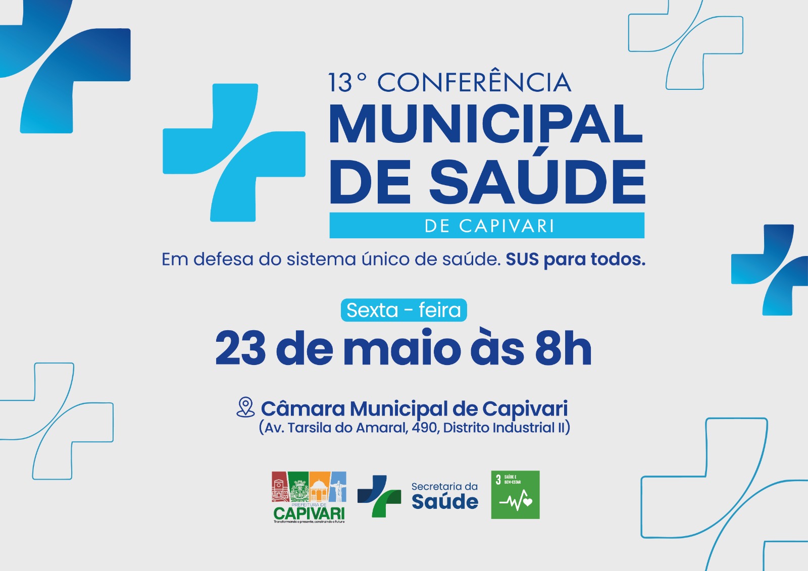 Conferência Municipal da Saúde acontece no dia 23 de maio