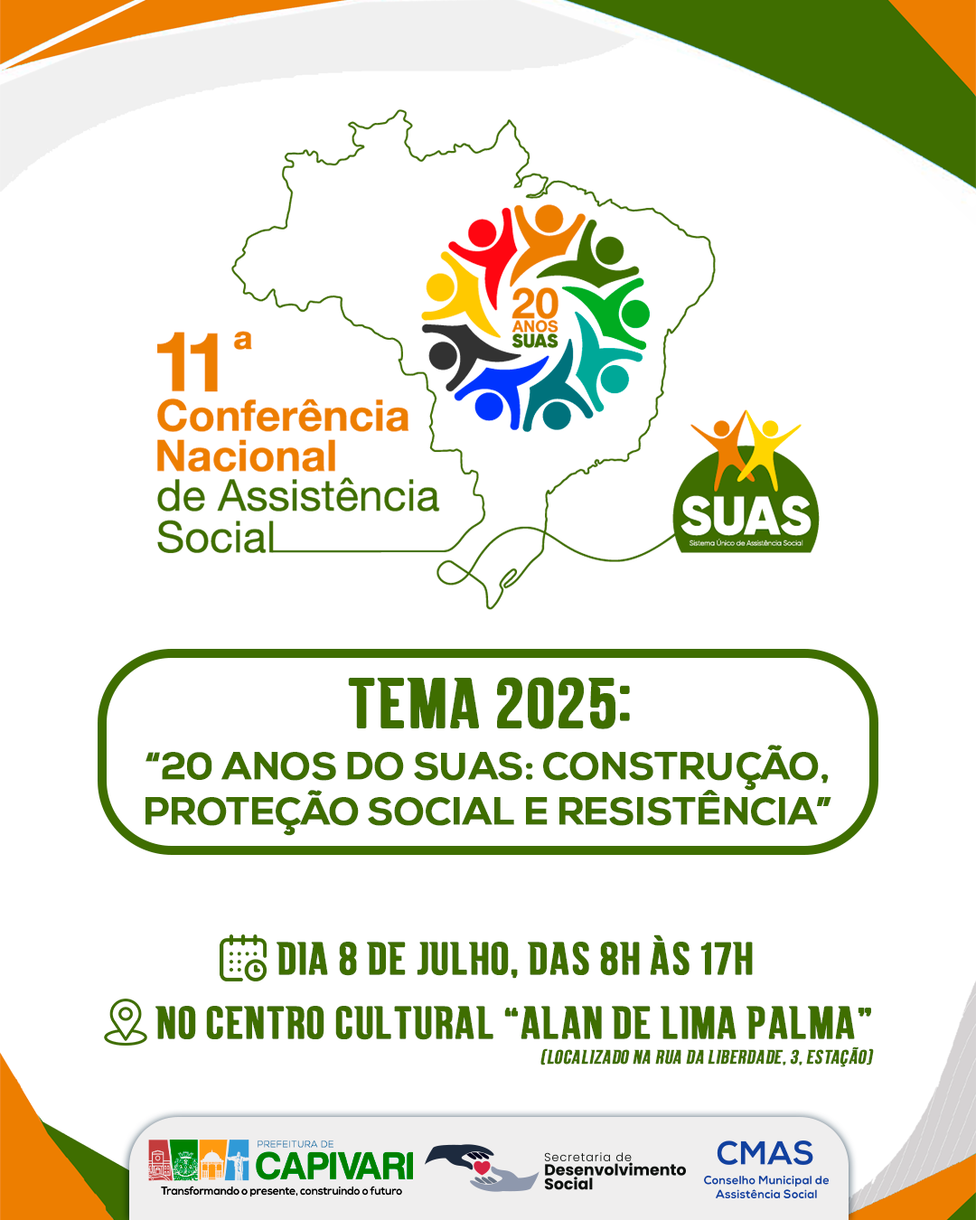 Conferência Municipal de Assistência Social acontece na próxima terça-feira