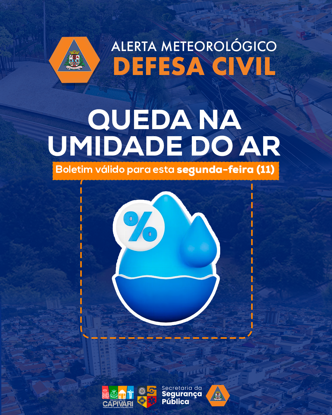 Defesa Civil emite alerta de baixa umidade na região