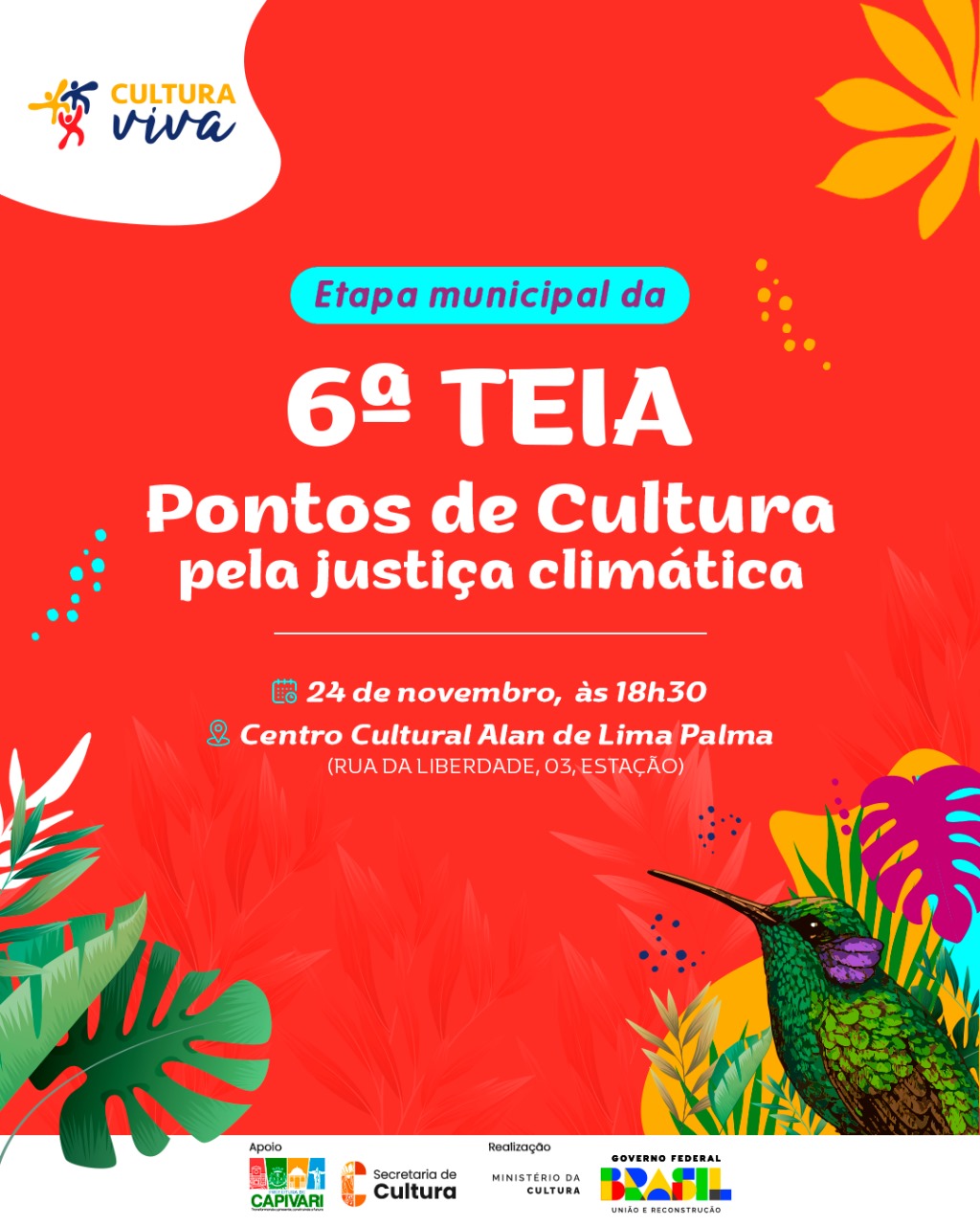 Capivari realiza Etapa Municipal da 6ª Teia dos Pontos de Cultura pela Justiça Climática