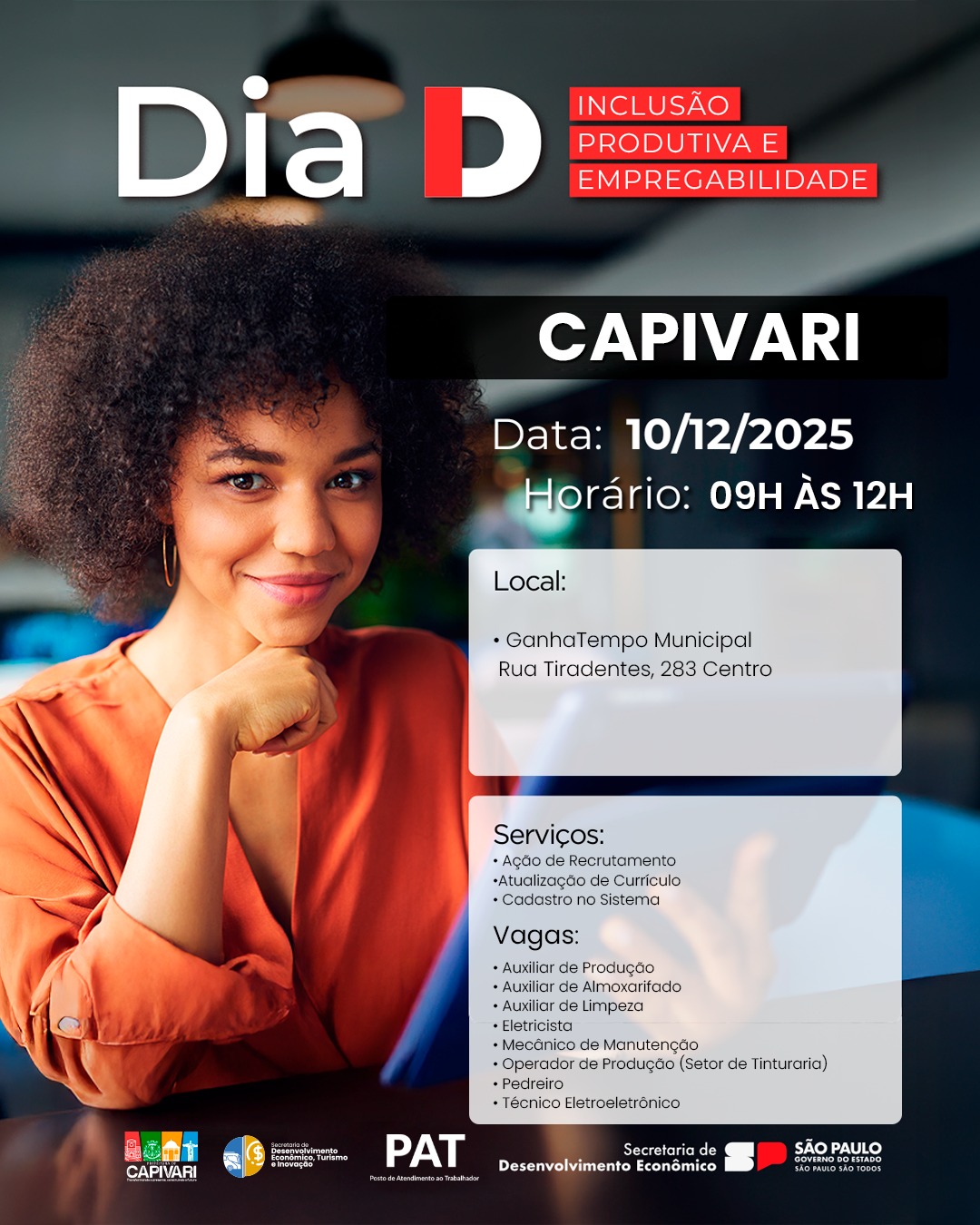 Dia ‘D’ da Inclusão Produtiva e Empregabilidade acontece nesta quarta