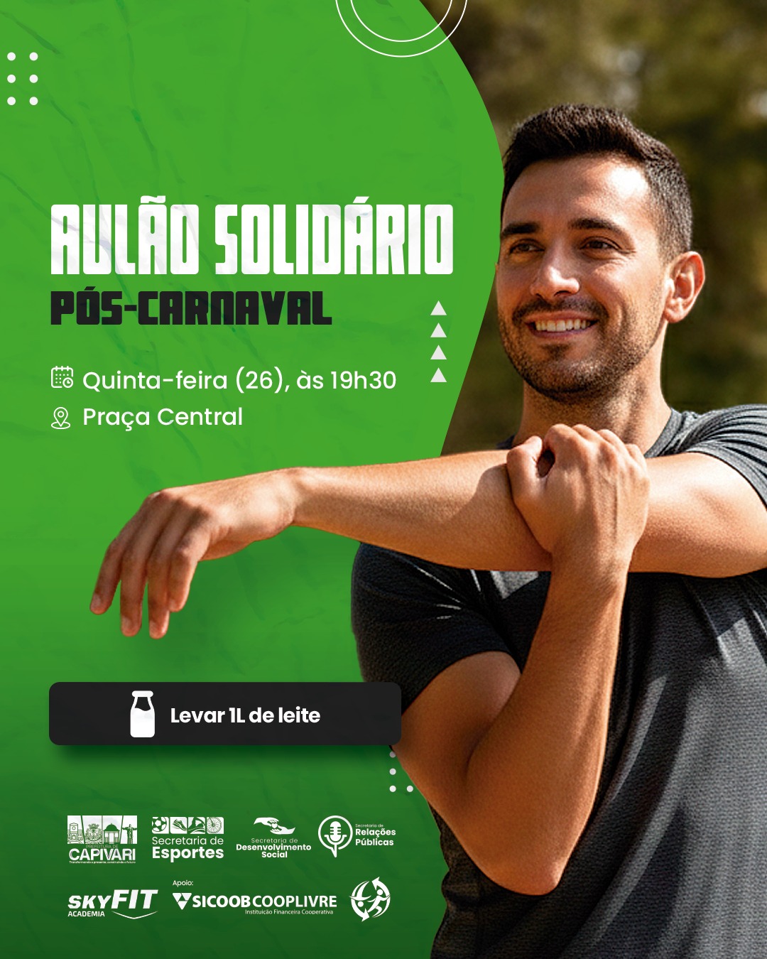 Aulão Solidário de ‘Pós-Carnaval’ acontece na próxima quinta para arrecadação de leite para instituições de caridade