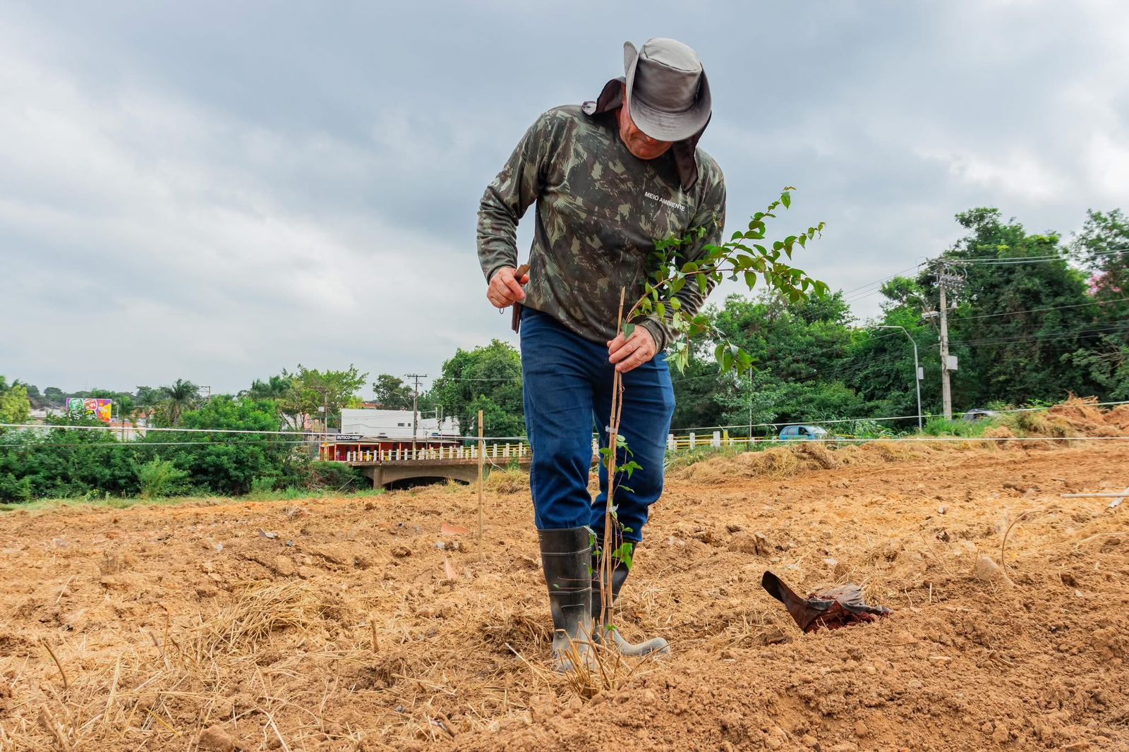 Secretaria de Meio Ambiente e Agricultura realiza plantação de mudas às margens do rio Capivari